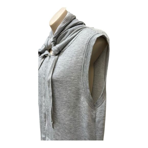 Yogalicious Heather Gray Zip-Up Hoodie Sweatshirt Vest Size M Sleeveless Cozy - Picture 3 of 9